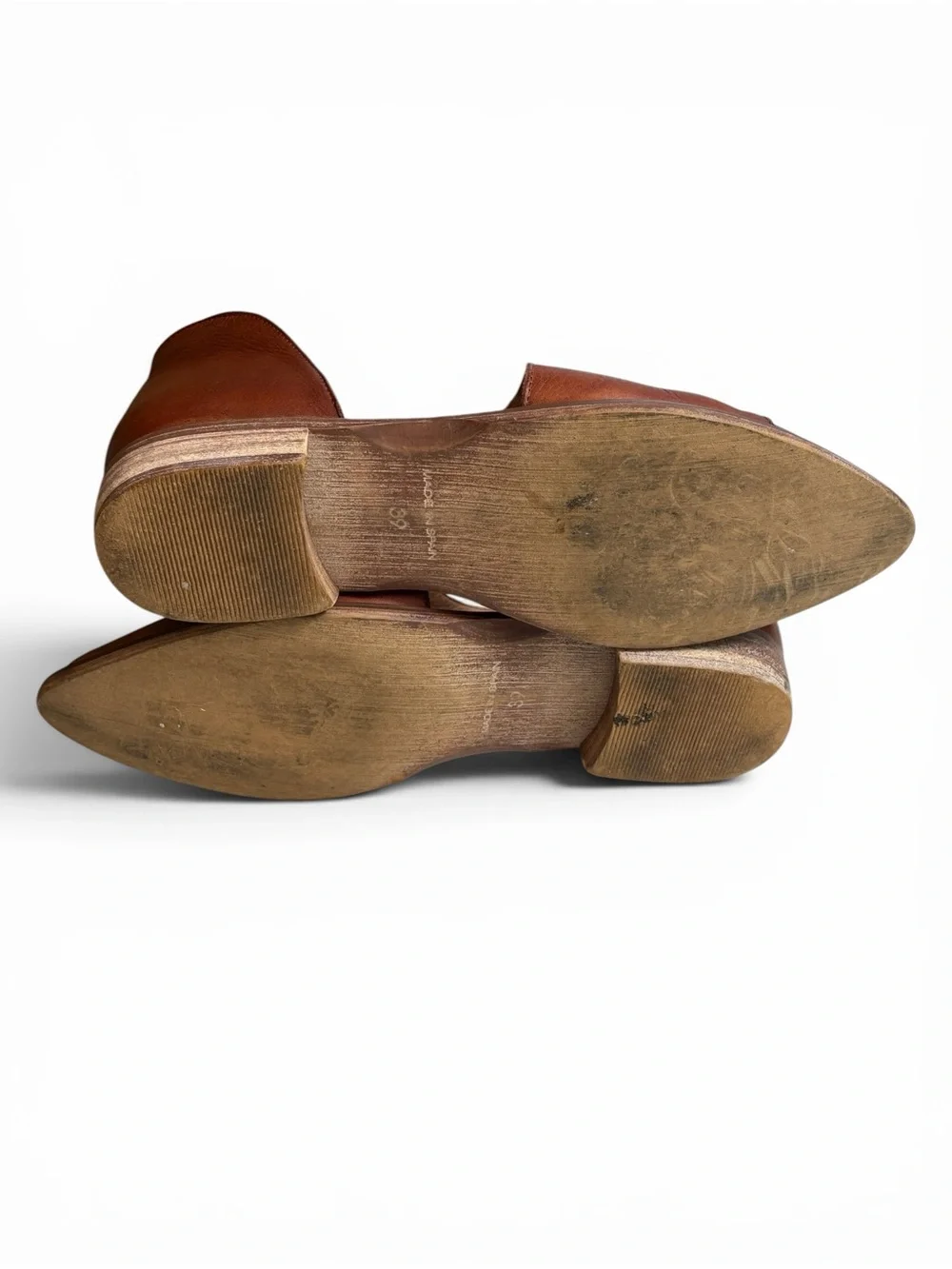 Free People Brown Leather D'Orsay Flats